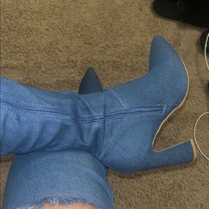 Blue Over-the-Knee Women's Boots